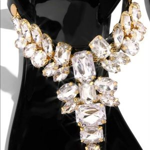 Rhinestone black jelly sandals